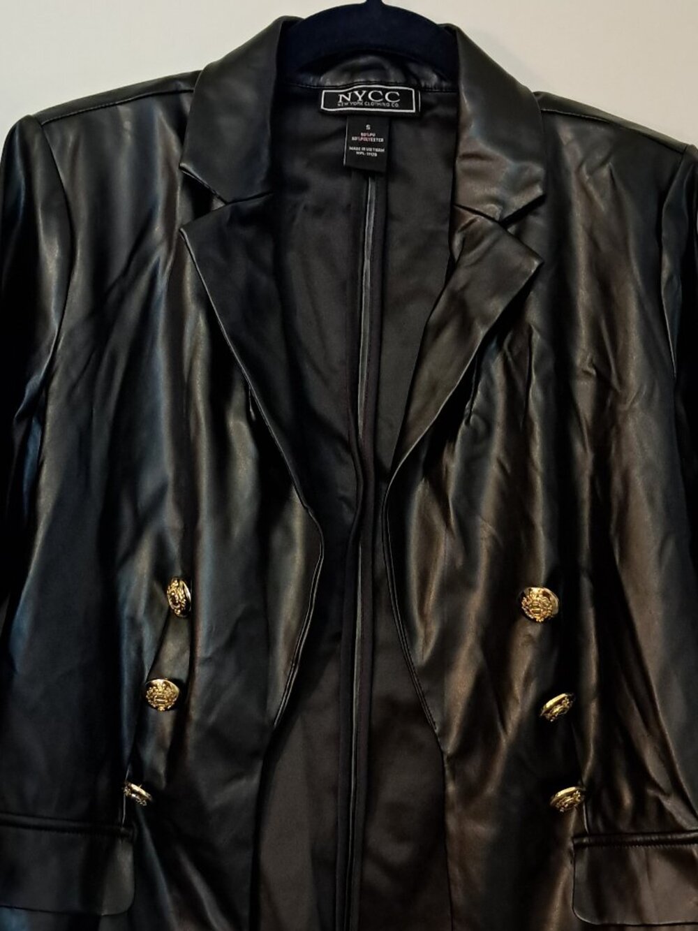 NYCC 50% PU/50% Poly Size Small Black Jacket